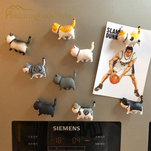 9Pcs 3D Cats Lovely Cat Series Refrigerator Magnet Magnet Home Decoration Creative Gift Animal Refrigerator Sticker