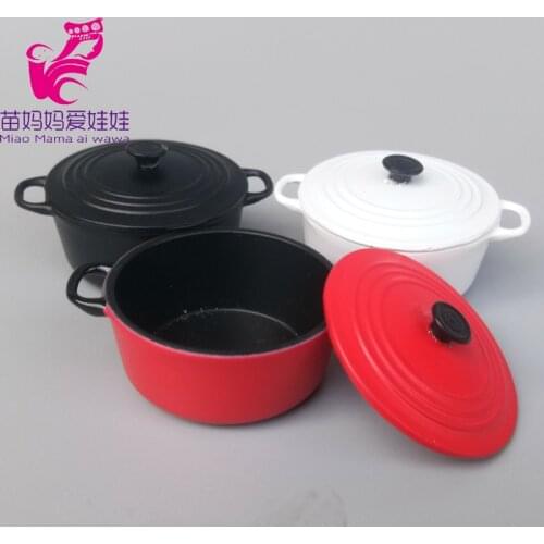 BJD Doll House Accessories Mini Kitchen Pots Saucepan Pans Cooker Spatula Eggs for Barbie Doll House for Blythe Doll