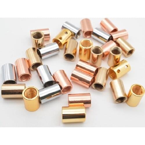 Gold/rose gold M10 whole threaded hollow tube pipe 2 ways joint straight connection with m10 female thread lighting accessories