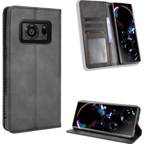 For Sharp Aquos R6 Luxury Flip PU Leather Wallet Magnetic Adsorption Case For Sharp Aquos R6 R 6 SH-51B Protective Phone Bag
