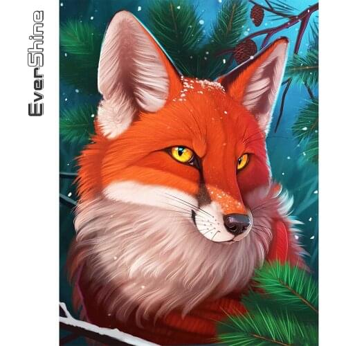 Evershine DIY Diamond Painting Fox Full Drill Square Diamond Mosaic Animal Cross Stitch Embroidery Cartoon Rhinestone Wall Art