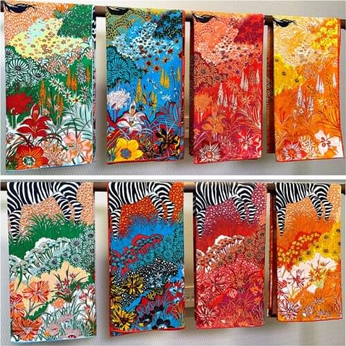 Feminina inverno pareo for the beach Silk Scarf Women Print hair neck Square Scarves Muslim Hijab Handkerchief muffler foulard