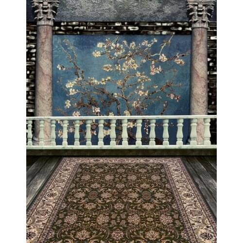 5x7ft Carpet Flowers Tree Photography Backdrops Photo Props Studio Background