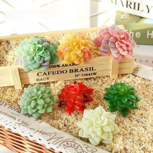 Simulation Mini Succulent Plastic Artificial Plant Potted Party Christmas Bonsai Craft Green Pink Balcony Room Decorations