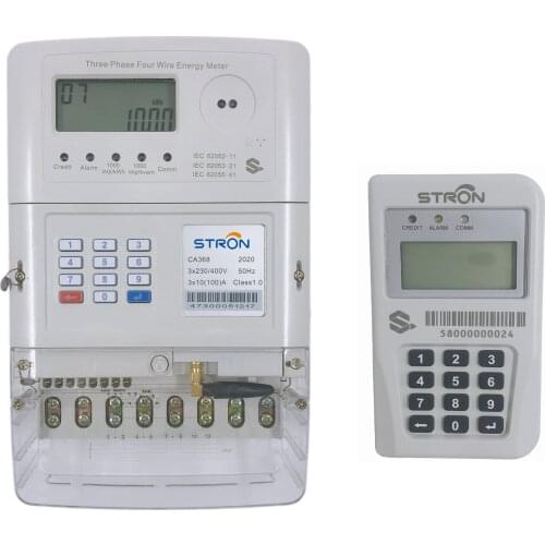 STS Compliant Prepaid Split Keypad Plug-in PLC Module 3 Phase Smart Energy Meter with Vending Software