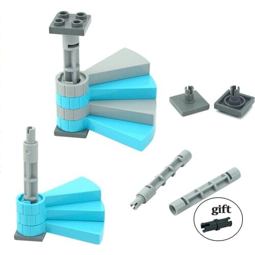 MOC Parts Stairs Spiral Step 40243 Support 1x1x5 1/3 Spiral Staircase Axle 40244 Assembles Particles DIY Bricks Building Blocks