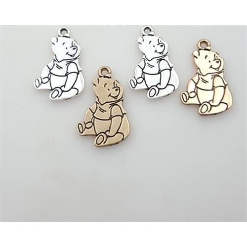 Hot Sale 5pcs DIY New Fashion charm Bear Alloy Pendant Making Hair Bracelet Necklace Jewelry Accessories Animal Charms series