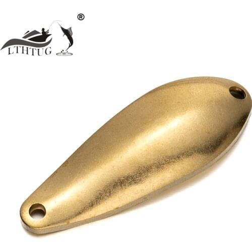 Angeln Lockt Spoon Fishing Pesca LTHTUG PAL 2.5g Unpainted Spoon Bait Copper Blank Metal Fishing Lures For Trout Perch Salmon