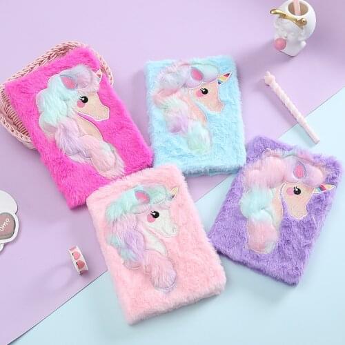 Cute Unicorn Diary A5 Notebooks and Journals Plush Notepad Kawaii Line Agenda Planner Office School Note Book Stationery Sketch