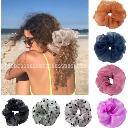New Net Yarn Material Hair Ties for Women Girls Scrunchies Ponytail Holder Rope Elastic Hair Bands Hearwear Hair Accessories