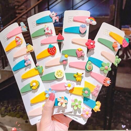 New Lovely Hair Clip for Girls Acrylic BB Clip Cute Flower Hairpins Baby Small Snap Clip Kids Hair Accessories Children Headwear