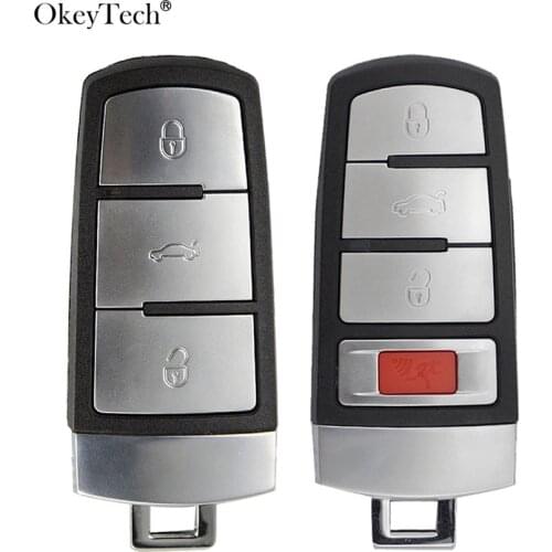 OkeyTech 3/4Buttons Replacement Remote Key Car Key Shell Case Fob For VW Passat B6 3C B7 Magotan CC 3C0 959 752 BA 752 AD