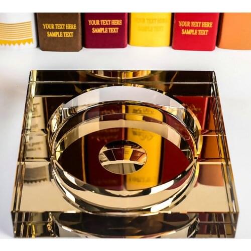 Crystal glass ashtray fashion creative personality home living room high-end custom LOGO large European trend