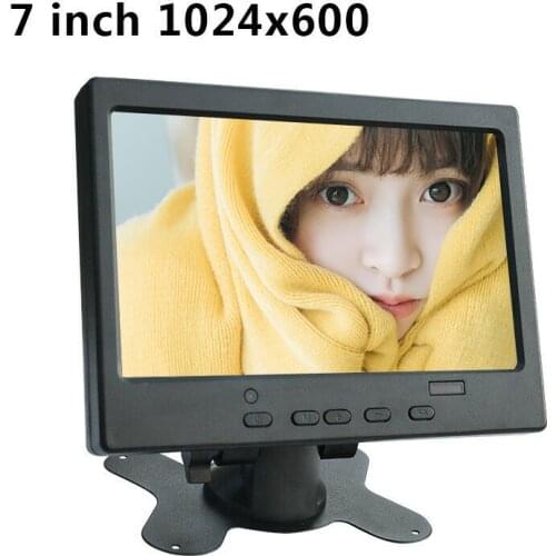 7 inch Mini portable 1024x600 monitor TFT LCD CCTV computer monitor with AV VGA HDMI Input built in speaker and headphone jack