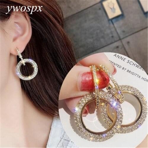 Luxury Cross Gold Silver Brincos Zircon Hoop Earrings for Women Jewelry Wedding Statement Brincos Engagement Big Earing Gift