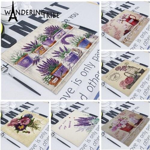 42X32cm Lavender Napkin for Table Linen Placemat Weddings Napkins Fabric Flower Handkerchiefs for Kitchen Dining Serving Servet