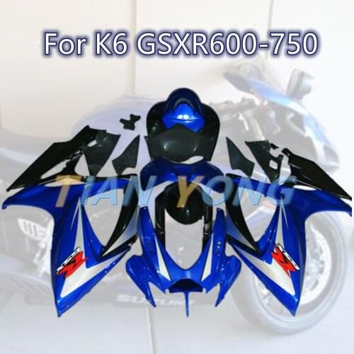 Blue black New ABS Motorcycle Whole Fairings Kit For SUZUKI GSX-R600 GSX-R750 2006 2007 customize parts Plastic Protection Cover