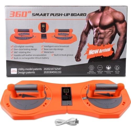 Folding Push-Up Rack Board 360° Rotating Smart Digital Counting Push-up Plates Muscle Chest Strength Training Fitness Equipment