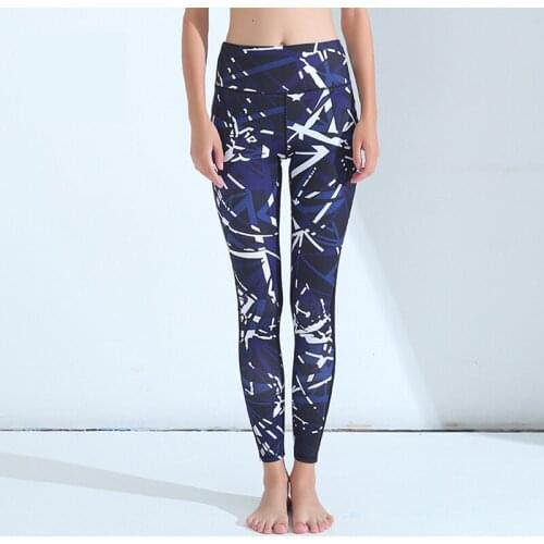 Sports Yoga Pants Slim Women Mesh Printed Fitness High Waist Yoga Pants Breathable Running Gym Push Up Training Leggings