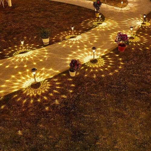 LED Solar Light Outdoor courtyard garden decoration plug-in light stainless steel glass light and shadow solar light 2021