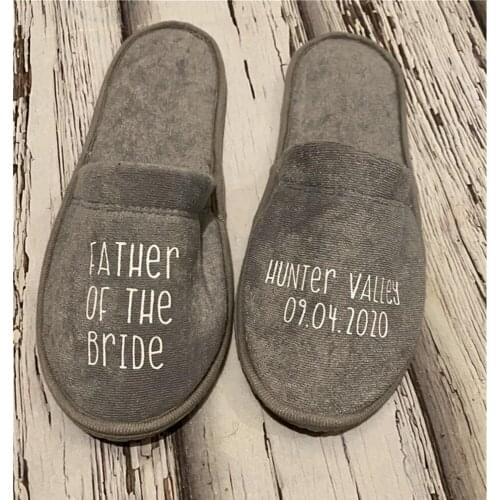 Groom Bride Slippers custom father of bride Slippers wedding keepsake Get Ready slippers groomman Favors gift marriage slippers