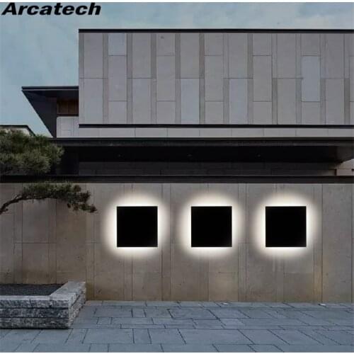 LED Outdoor Waterproof Wall Light Square LED Garden Wall Lamp Aisle Light Exterior Wall Balcony Corridor Aluminum Lighting NR21