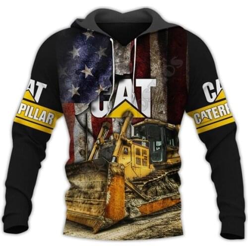 Spring Hooded Sweatshirt CATERPILLAR Excavator 3D Print Fashion Hoodie Men Clothes Lounge Wear Pullover Husband Tracksuit