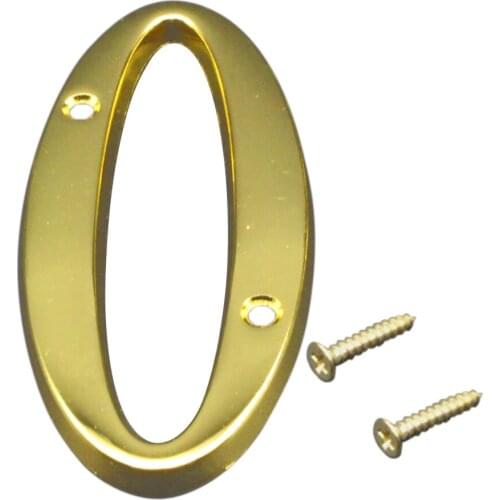 Yellow Golden House Number Big House Door Address Number Digits Aluminum Nail Fixed Big Hotel Office Door Address Sign #0-9