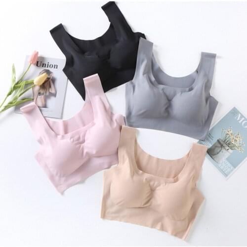 Women Sports Bra Seamless No Steel Ring Gathered Large Size Fitness Running Vest Comfortable Sleeping Underwear Ladies Yoga H49