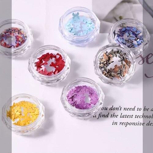 1 Box 3D Butterfly Nail Sequins Nail Art Flakes Slices DIY UV Gel Decorations