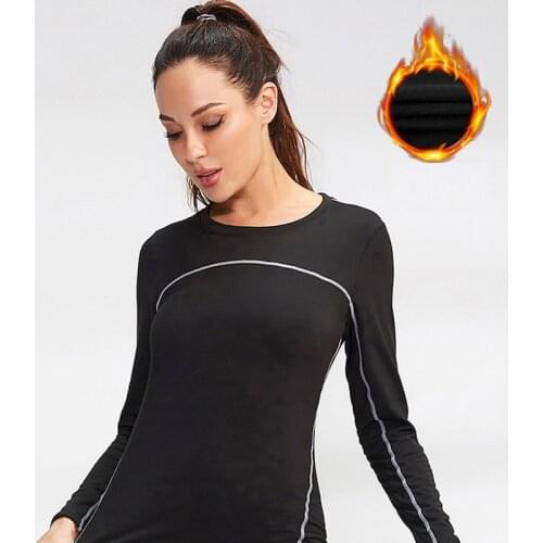 2020 winter velvet Gym Yoga Tops quick-drying Running Yoga Shirts Women Fitness Workout Top Sport long Sleeve T-Shirt ActiveWear