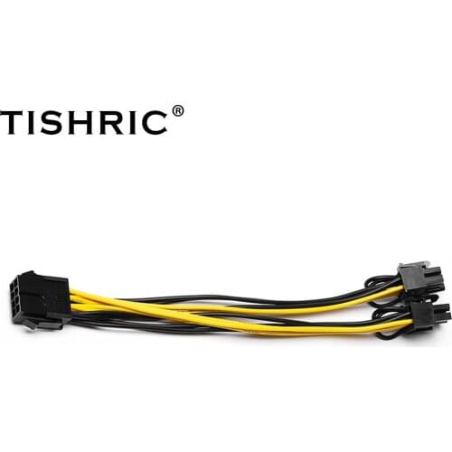 5/10PCS TISHRIC Female 8pin to Male Dual 8pin PCI PCIE Miner Power Line Mining Power Supply Splitter Cable Adapter Power Cable