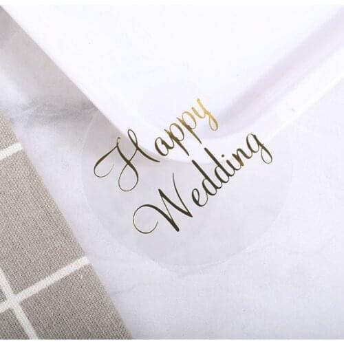 600pcs/lot transparent round Bronzing business thank you sealing sticker stationery scrapbook party jam baking sealing sticker