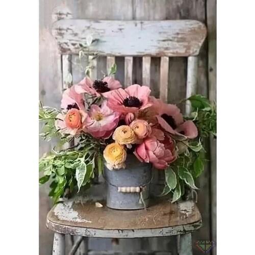 5D DIY Diamond Painting 100% Full Square/Round Drill "Flower chair" Diamond Embroidery Cross Stitch 3D Decor JX688