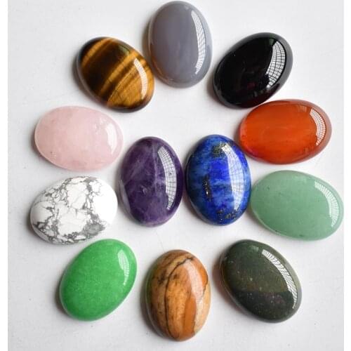 Free shipping 12pcs/lot Wholesale 18x25mm 2020 hot sell natural stone mixed Oval CAB CABOCHON teardrop beads for jewelry making
