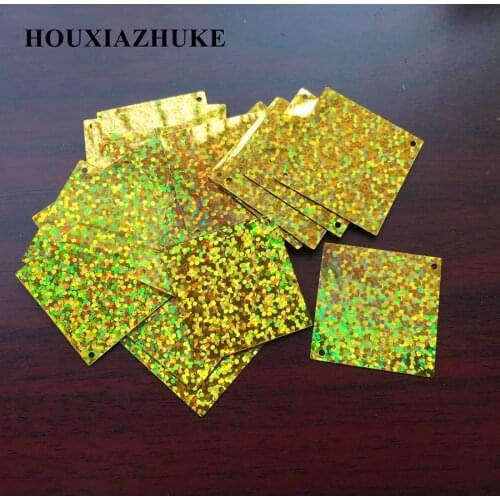30 mm square design glitter gold or iridescent white sequins paillette 260 pcs per lot for handcraft decoration