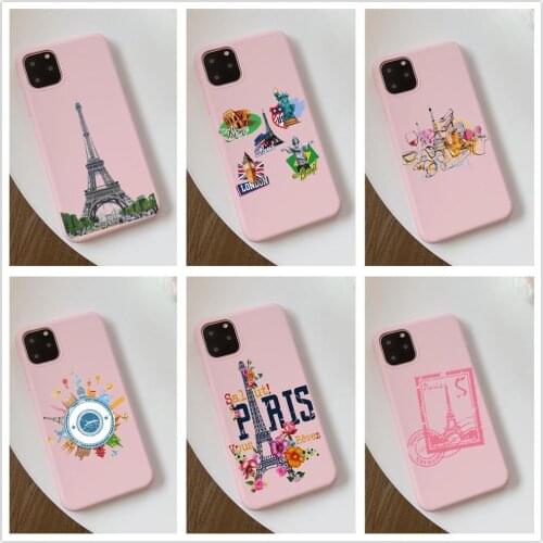 London Paris Eiffel tower France black TPU Phone Case for iPhone 12mini 11Pro 12pro Max X XR XS Max 8 7 6s 6Plus SE soft shll