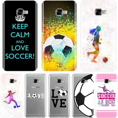 Phone Case For Samsung Galaxy C9 C7 C5 Pro Football Soccer Love Heart Silicone Soft Back Cover For Samsung Galaxy C5 C7 C8 Case
