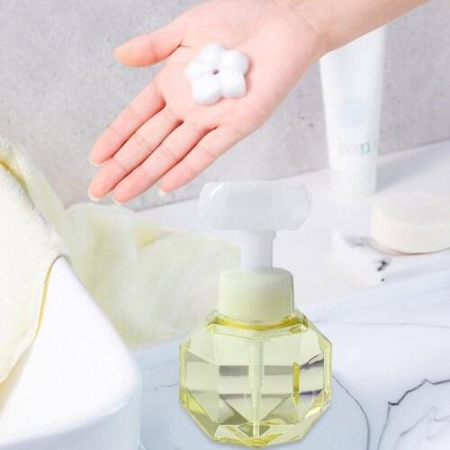 Soap Dispenser Flower Shape Foam Foaming Pump Lotions Refillable Bottle Liquid Distributor Shower Foam Pump Bottle 300ml