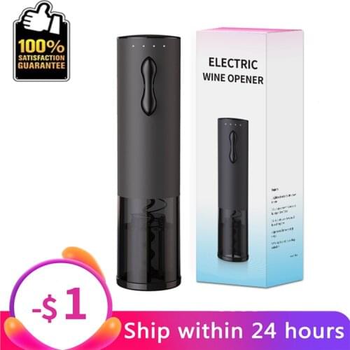 Electric Wine Opener Corkscrew Wine Bottle Opener Kit Light Display USB Rechargeable Bottle Opener With Foil Cu