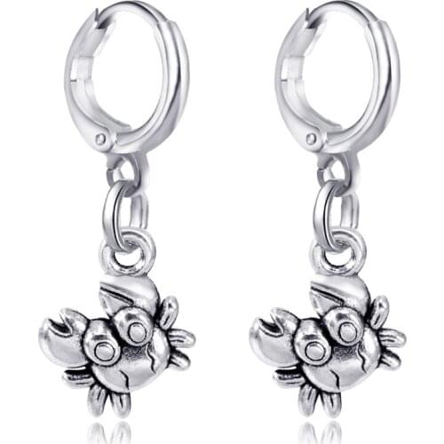 GEOMEE 1Pair Cute Crab Hoop Earrings for Women Bohemia Statement Earrings Jewelry Animal Design Hoop Earrings Party Jewelry