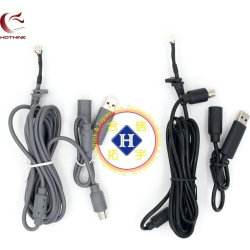 HOTHINK Black / Grey 1.8M USB Play Cable For XBOX 360 / XBOX 360 Slim wired controller repair part