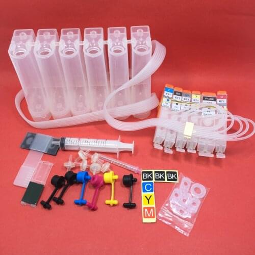 YOTAT 6color CISS PGI-670 ink cartridge PGI670 PGI-670XL CLI-671 with ARC Chip for Canon PIXMA MG7760 MG7765 MG7766 printer