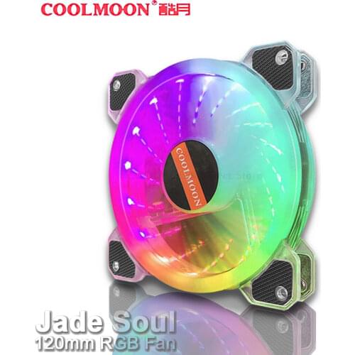 COOLMOON Transperant RGB Fan 12CM PC Cooler 120MM Colorful Chassis Silent Fan Kit Control Water Cooler For MOD A-RGB AURA