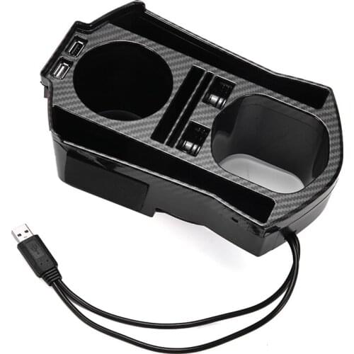 Mayitr 1pc Carbon Fiber Style Interior Console Storage Box Trim USB Charging Interface For Honda Civic Sedan/4-Door 2016-2020