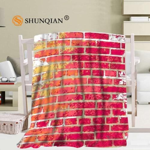 Custom Brick Wall Pattern Blanket Soft DIY Picture Decoration Bedroom Size 56x80Inch,50X60Inch,40X50Inch A7.10