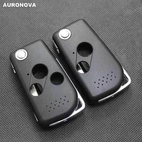 AURONOVA New Upgrade Folding Key Shell for Honda Accord City Fit Odyssey 2/3 Buttons One-Body Shaft Remote Car Key Case