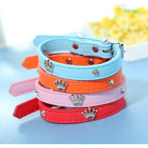 200 pcs/lot Wholesale PU Leather Colorful Dog Cat Collar Kitten Puppy Collar Charms Dog Leather Adjustable Pet Collar SN3800