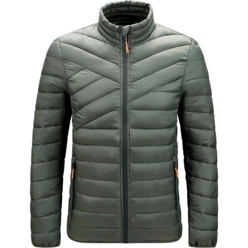 PARKLEES 2021 Winter New Warm Zipper Parkas Men Windproof Waterproof Puffer Jacket Solid Stand Collar Thick Down Coat 6+ Colors