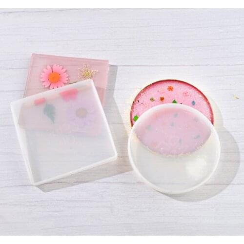 Transparent Coaster Resin Mold Silicone Round Mats Moule Epoxy Cups Moldes Silicona Resina Epoxi Tool Home DIY Accessory